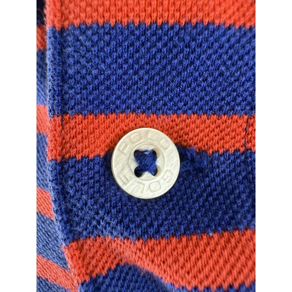 Ralph Lauren Polo Golf Shirt Blue Red‎ Striped Pony Short Sleeve Men's Size XL